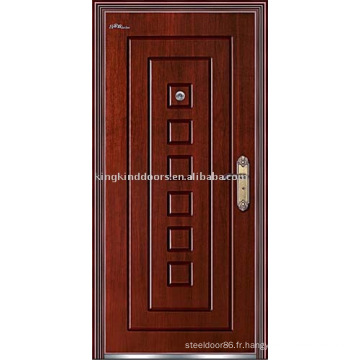 Sécurité renforcée porte porte blindée (JKD-212) acier bois extérieur porte